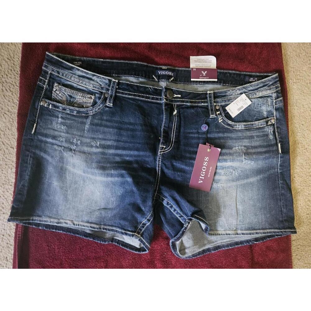 Vigoss Heritage Fit Plus Sz 26  Denim Shorts Blue